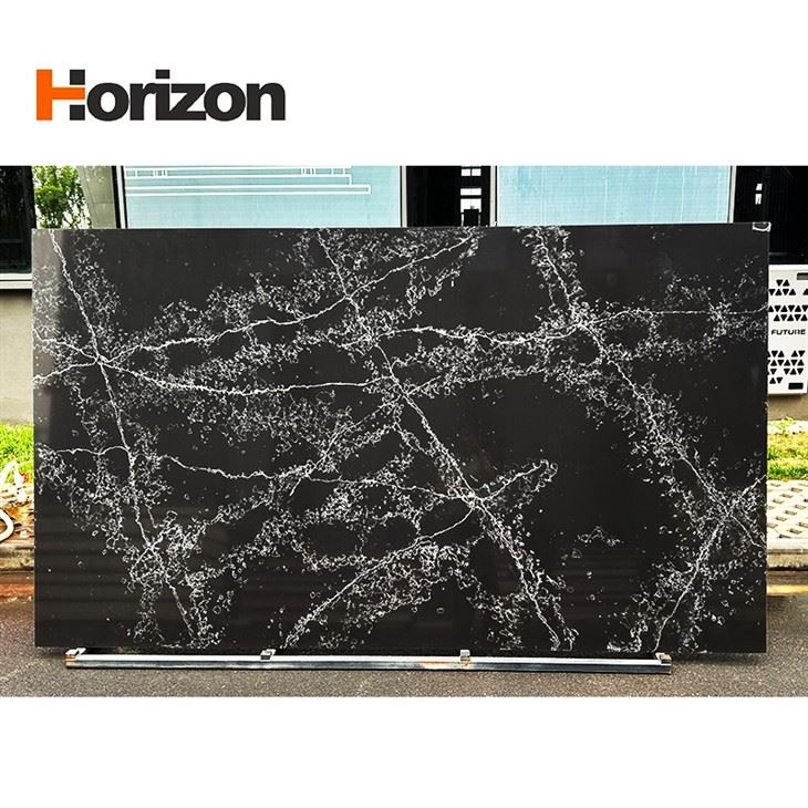 Black Quartz Jade Countertop With Polished Surface